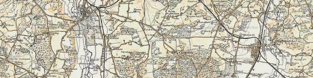 Old map of North Baddesley in 1897-1909