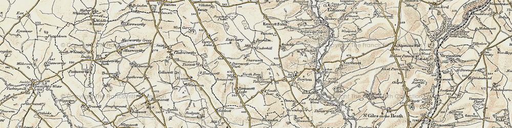 Old map of Beardon in 1900