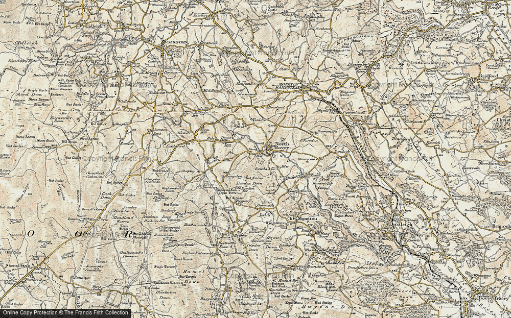 Old Map of North Bovey, 1899-1900 in 1899-1900