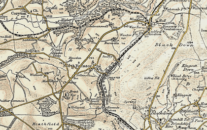 Old map of North Brentor in 1899-1900