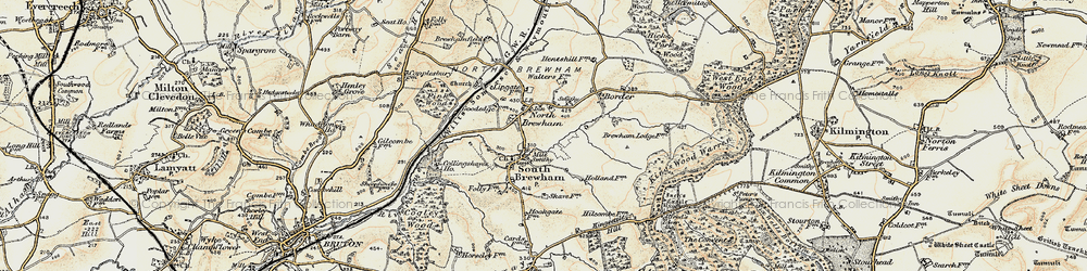Old map of Brewham Ho in 1897-1899