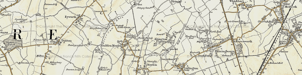 Old map of North Brook End in 1898-1901