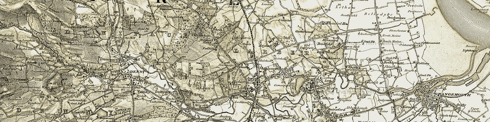 Old map of North Broomage in 1904-1907