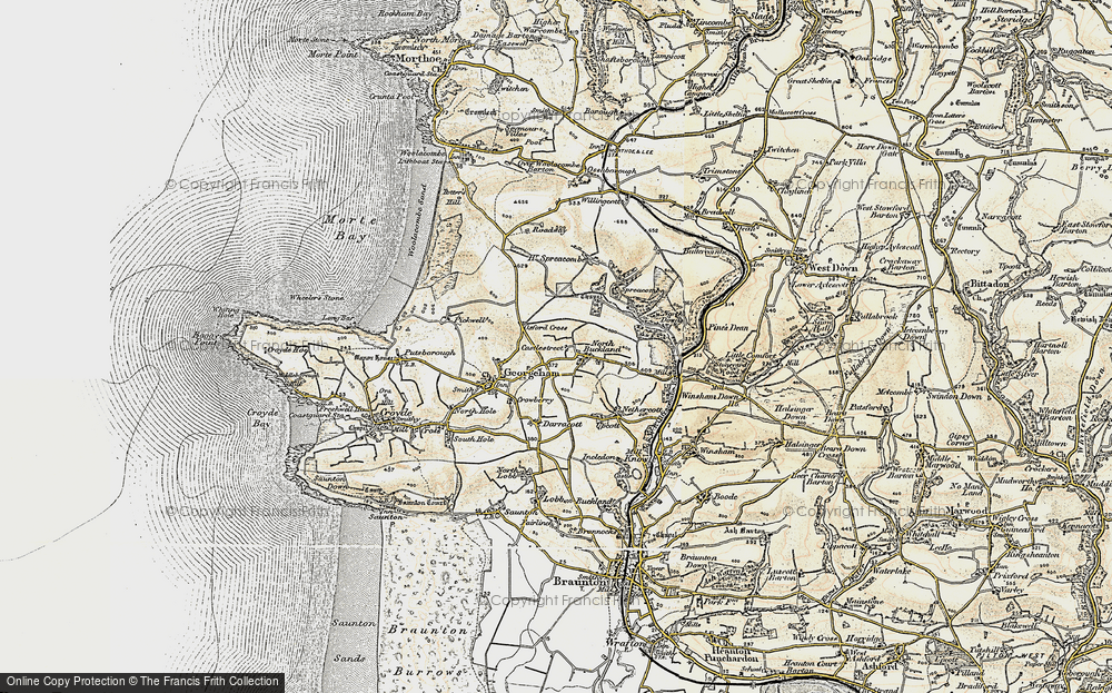 Old Map of North Buckland, 1900 in 1900