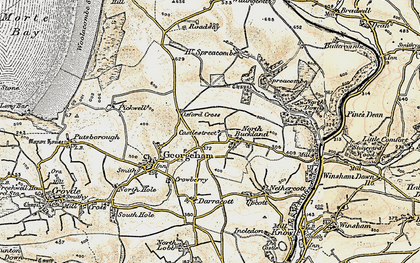 Old map of Higher Spreacombe in 1900