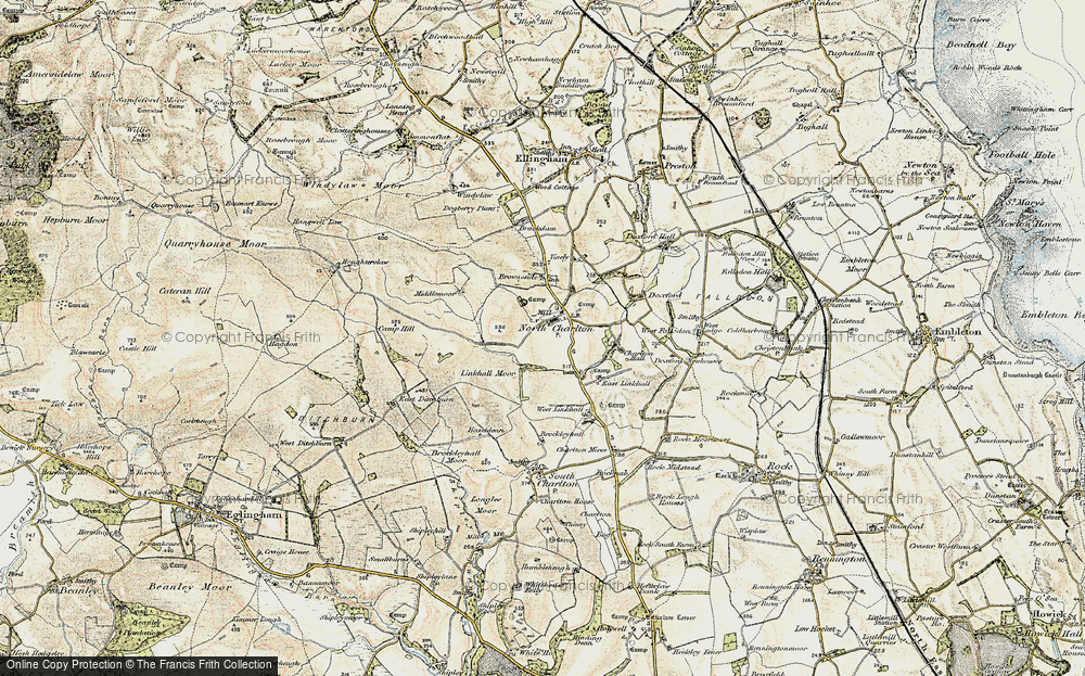 Old Map of Historic Map covering Brownieside in 1901-1903