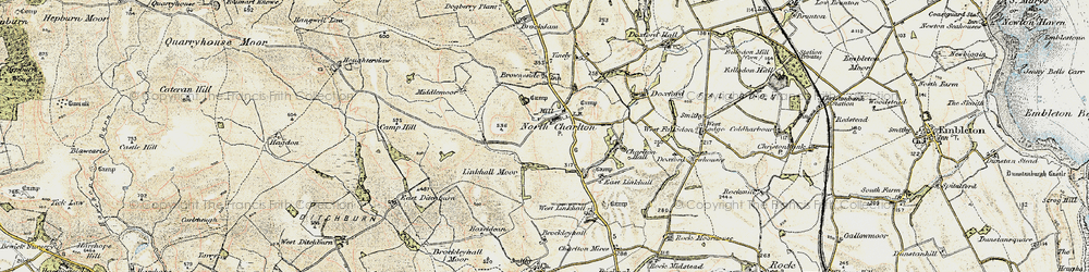 Old map of Brownieside in 1901-1903