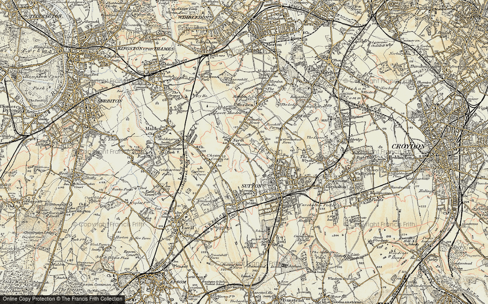 Old Map of North Cheam, 1897-1909 in 1897-1909