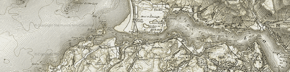 Old map of North Connel in 1906-1908