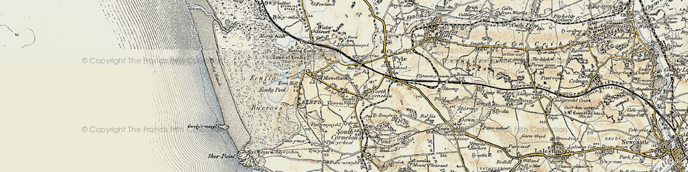 Old map of North Cornelly in 1900-1901
