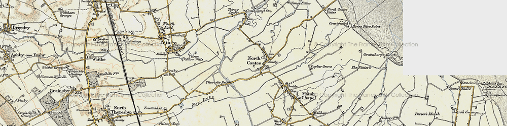 Old map of North Cotes in 1903-1908