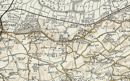 Old map of North Cove in 1901-1902