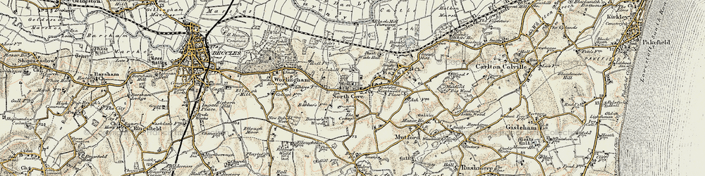 Old map of North Cove in 1901-1902