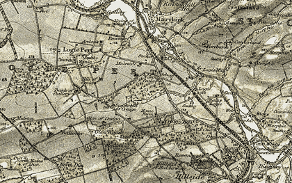 Old map of North Craigo in 1907-1908
