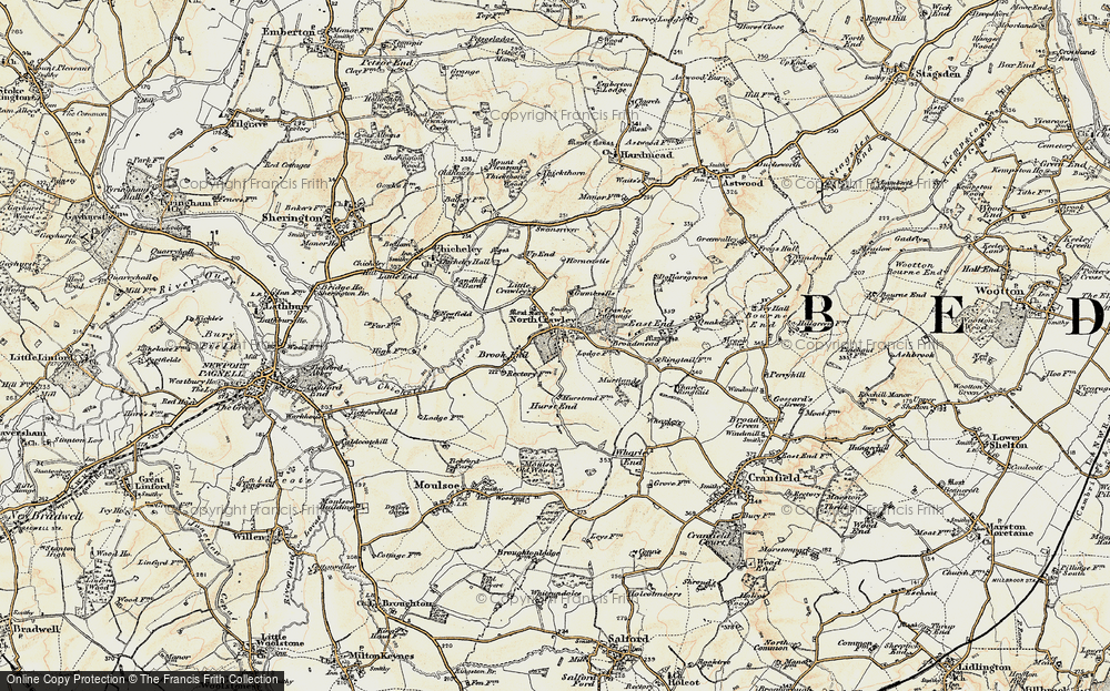 Old Map of Historic Map covering Hurst End in 1898-1901