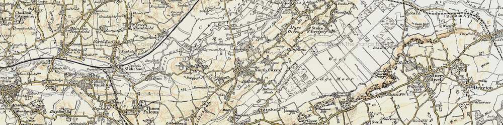 Old map of North Curry in 1898-1900