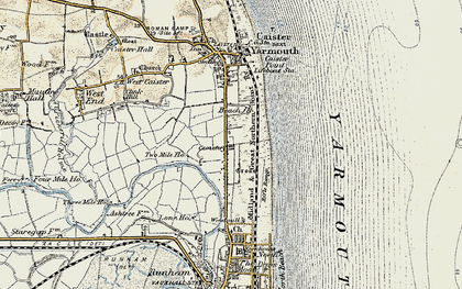 Old map of North Denes in 1901-1902