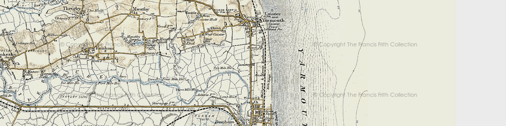 Old map of North Denes in 1901-1902