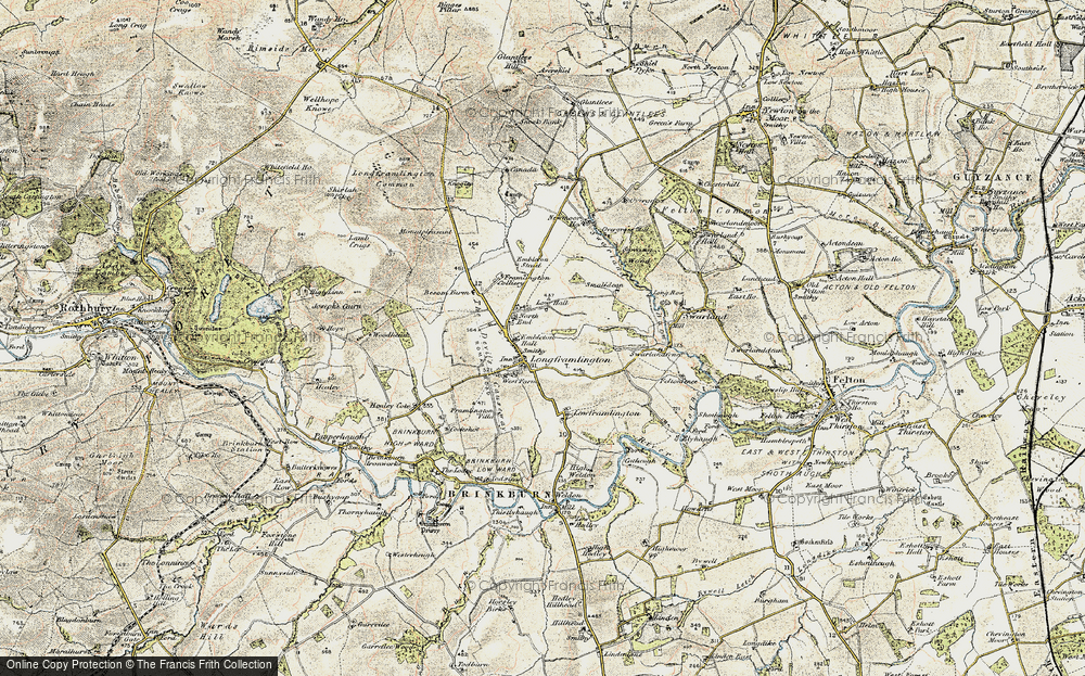 Old Map of Historic Map covering Besom Barn in 1901-1903