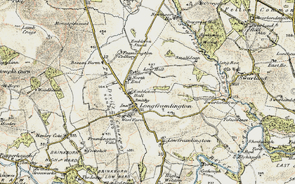 Old map of Besom Barn in 1901-1903