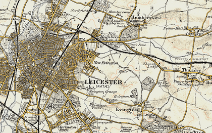 Old map of North Evington in 1901-1903