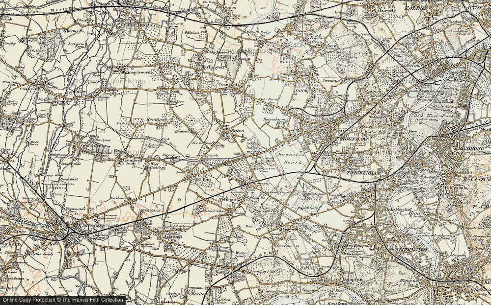 Old Map of North Feltham, 1897-1909 in 1897-1909