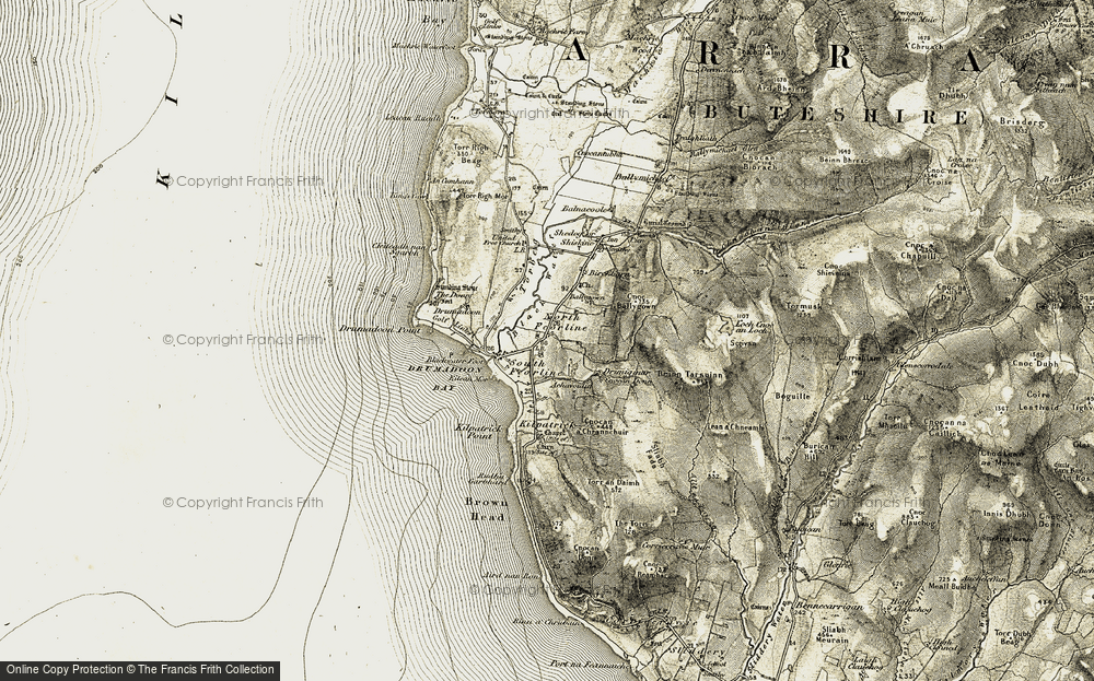 Old Map of North Feorline, 1905-1906 in 1905-1906