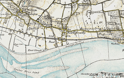 Old map of North Ferriby in 1903-1908
