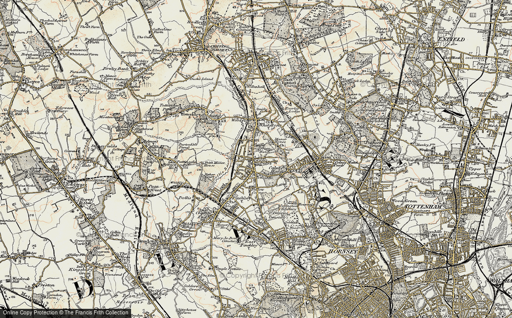 Old Map of North Finchley, 1897-1898 in 1897-1898