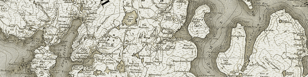 Old map of North Gluss in 1912