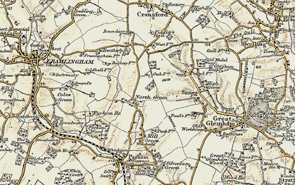 Old map of North Green in 1898-1901
