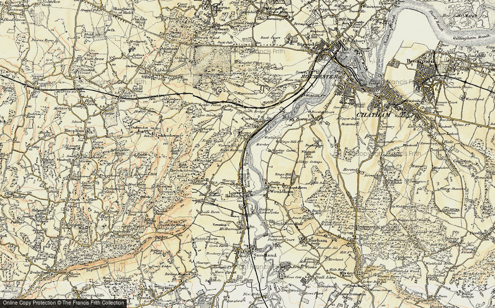 Old Map of North Halling, 1897-1898 in 1897-1898