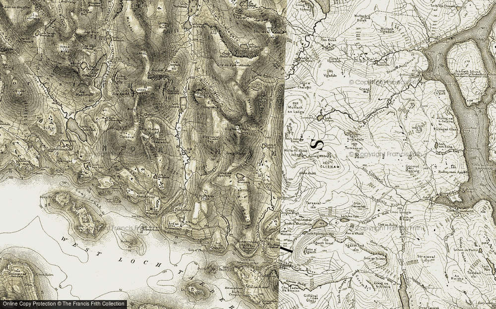 Old Map of North Harris, 1911 in 1911