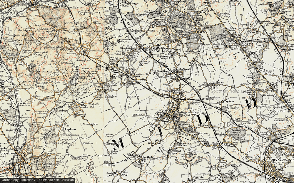 Old Map of North Harrow, 1897-1898 in 1897-1898