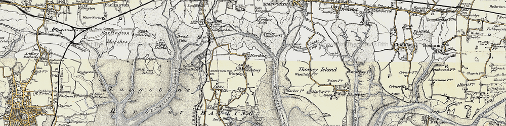 Old map of North Hayling in 1897-1899
