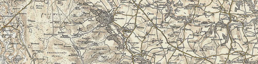 Old map of North Hill in 1900