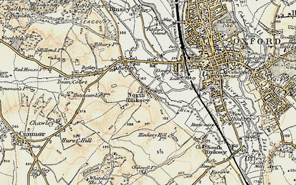 Old map of North Hinksey Village in 1897-1899