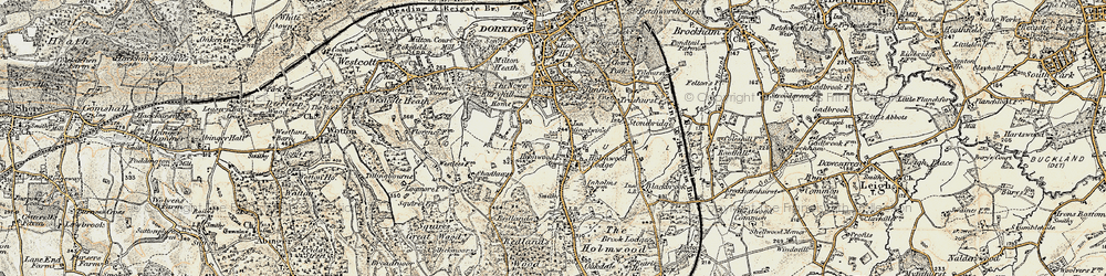 Old map of North Holmwood in 1898-1909