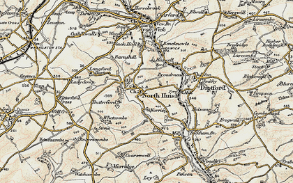 Old map of Butterford in 1899