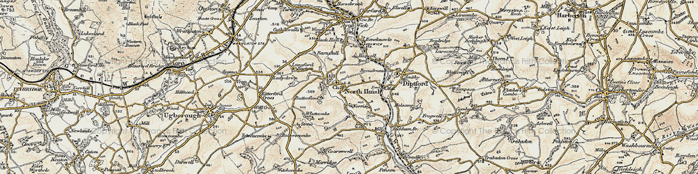 Old map of North Huish in 1899