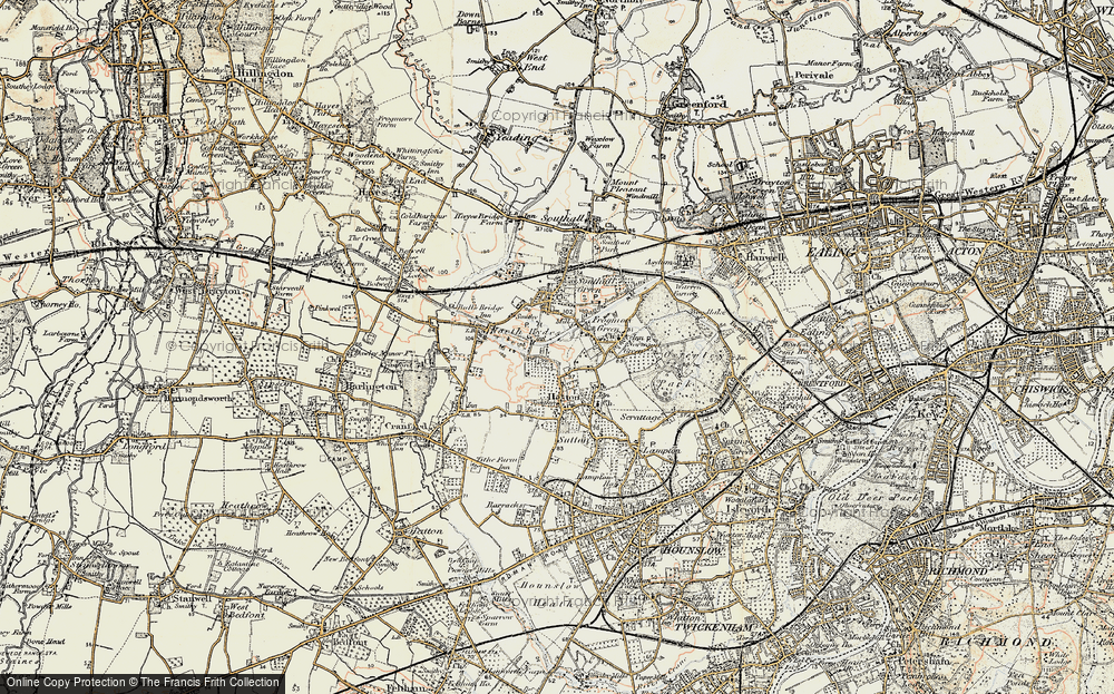 Old Map of North Hyde, 1897-1909 in 1897-1909