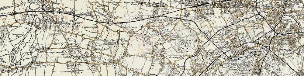 Old map of North Hyde in 1897-1909