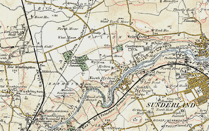 Old map of North Hylton in 1901-1904