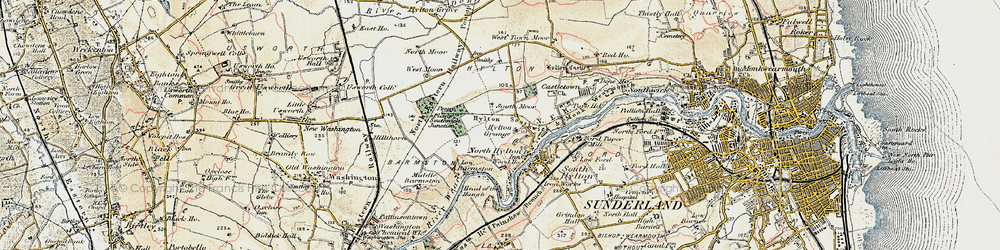 Old map of North Hylton in 1901-1904