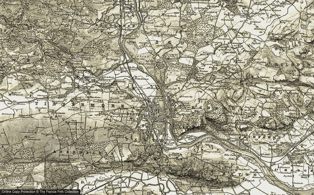 Old Map of North Inch, 1906-1908 in 1906-1908