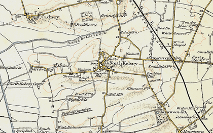Old map of North Kelsey in 1903-1908