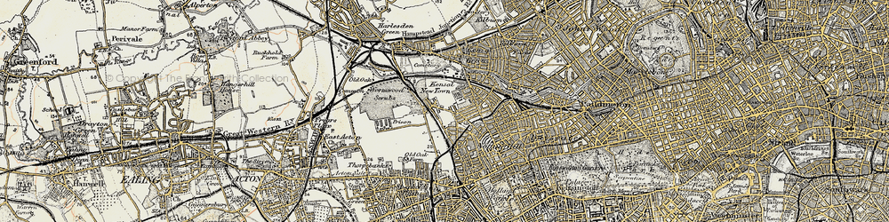 Old map of North Kensington in 1897-1909