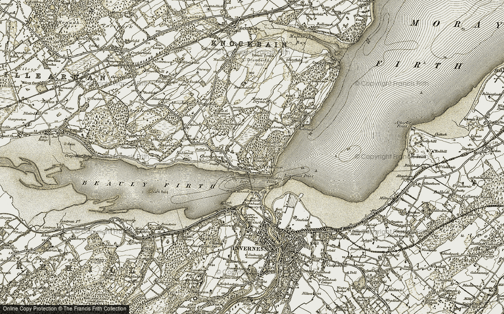 Old Map of North Kessock, 1911-1912 in 1911-1912