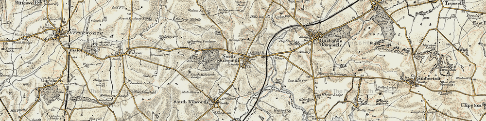 Old map of North Kilworth in 1901-1902