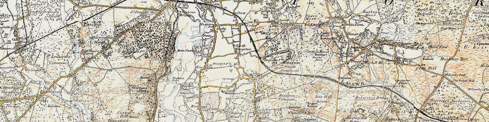 Old map of North Kingston in 1897-1909